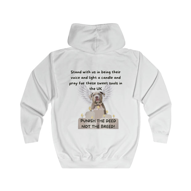Unisex Full Zip Hoodie Punish the Deed Not The Breed